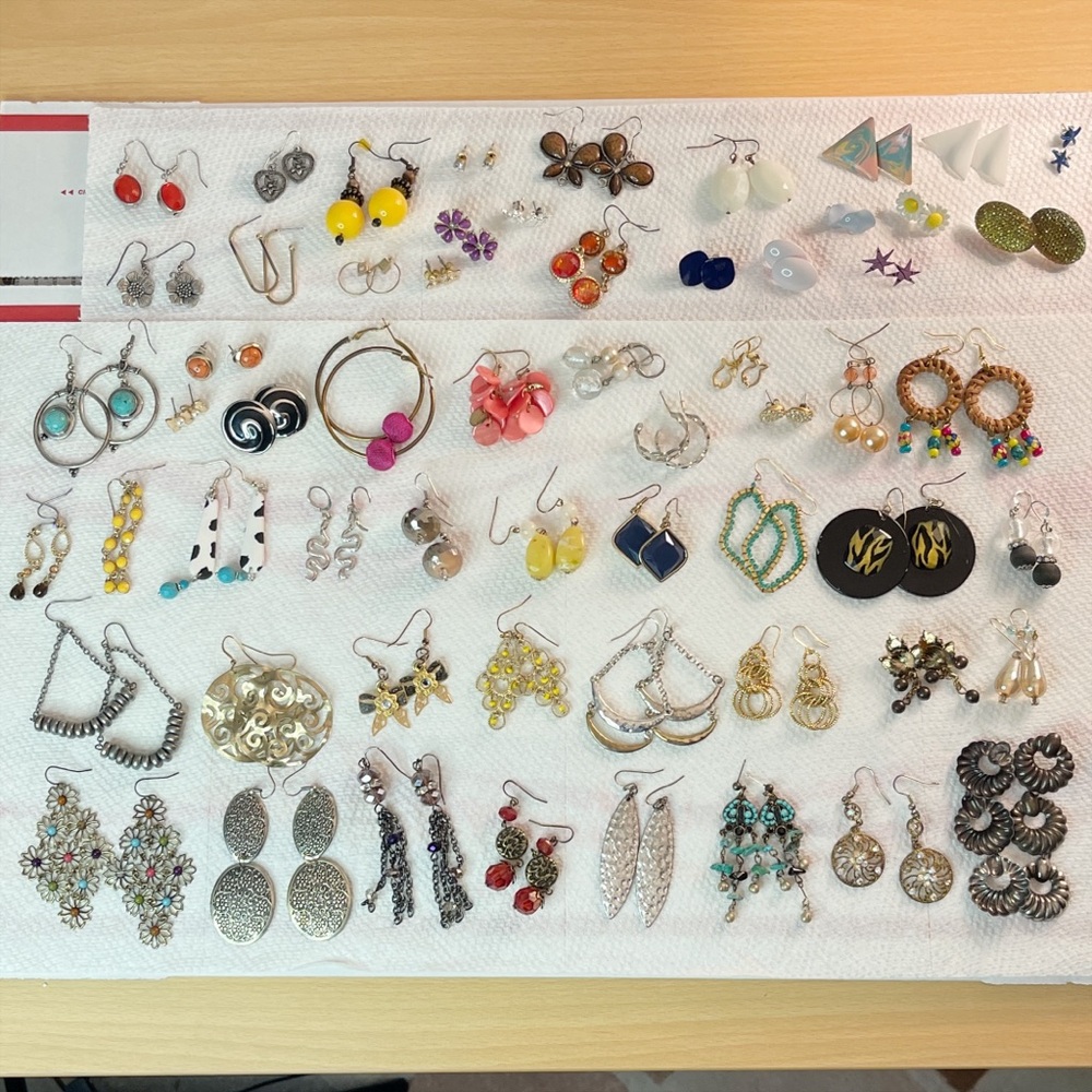 Large Lot of Earrings, 60 pairs